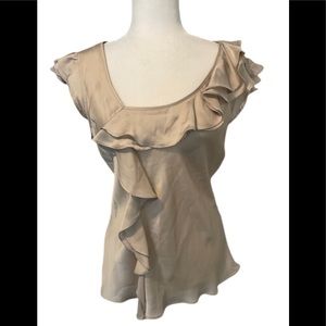 Sunny Leigh beige ruffled blouse size M